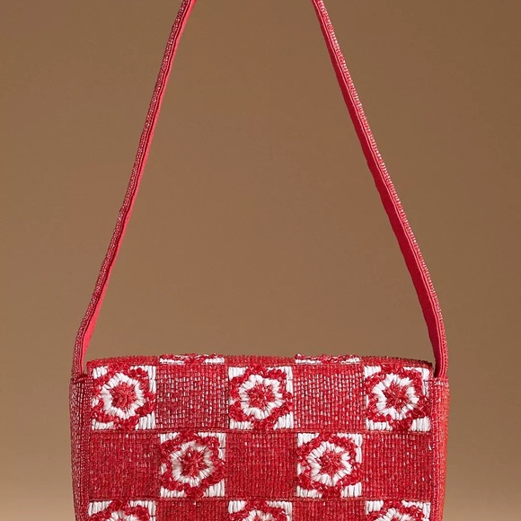 Anthropologie Fiona Bag Red Patterned Women's Bag - Picture 3 of 9
